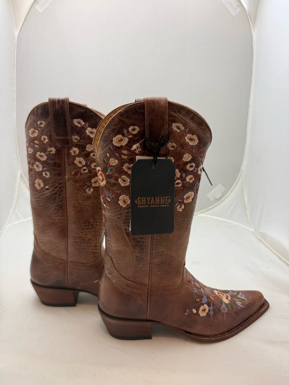 Shyanne Brown Floral Embroidered Women’s Western Boots - Picture 3 of 4